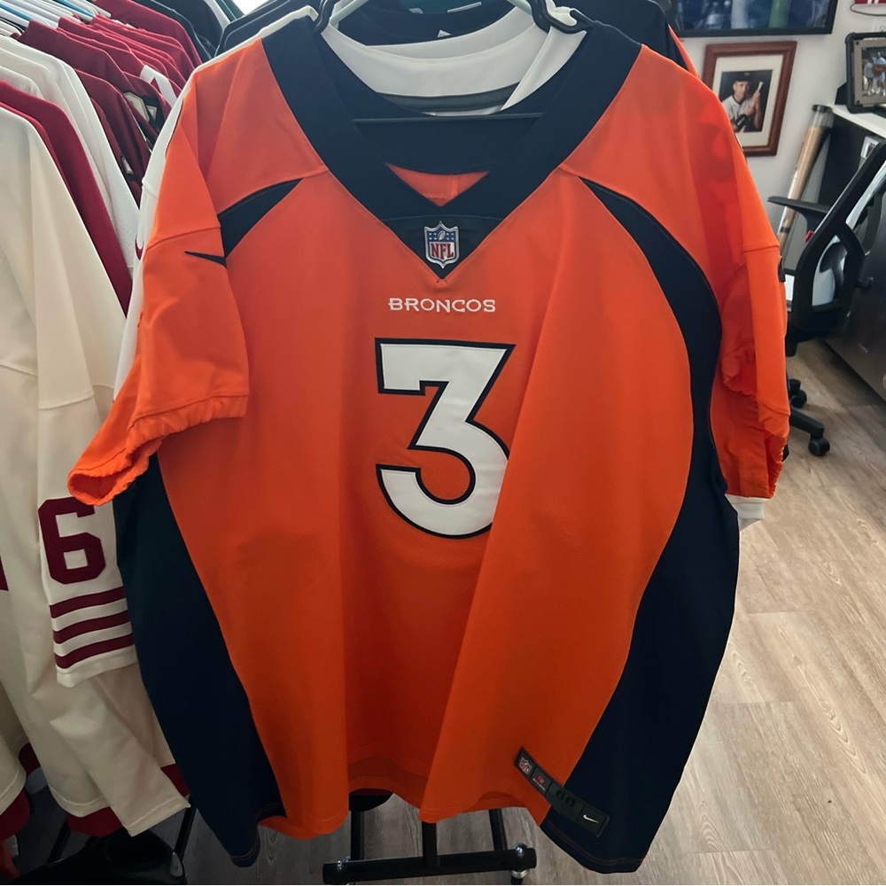 Nike Elite Denver Broncos Russell Wilson Home Jersey Size 60 Rare Mint